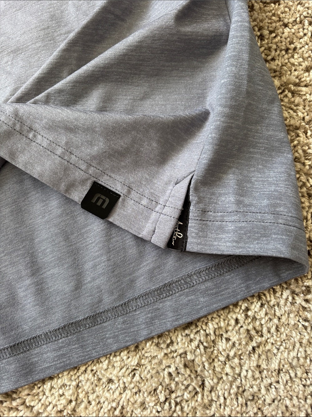 Travis Matthew Men's Blue/Grey Short-Sleeve Striped Pocket T-Shirt - Picture 5 of 5